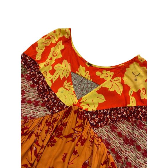 Free People Multi Print Dolman Sleeve Long Sleeve Blouse - Picture 2 of 4